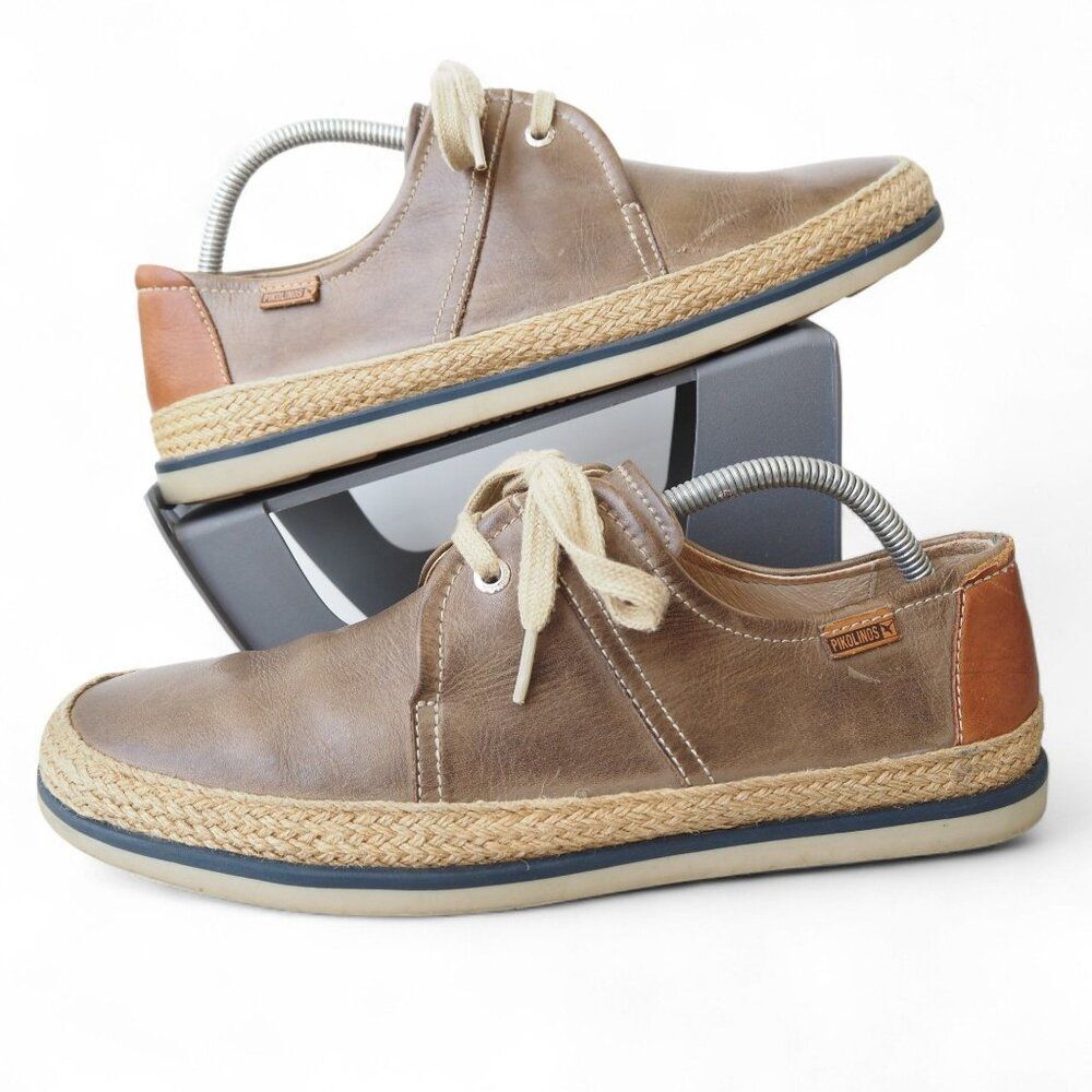 Pikolinos Linares Espadrilles Leather Oxfords Men's 9-9.5/43 Brown Classic‎